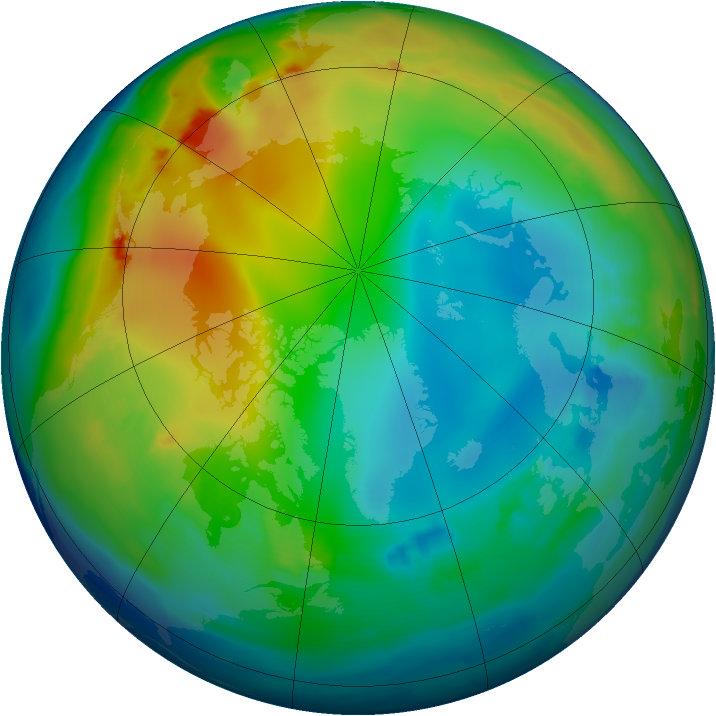 Arctic ozone map for 15 December 2012